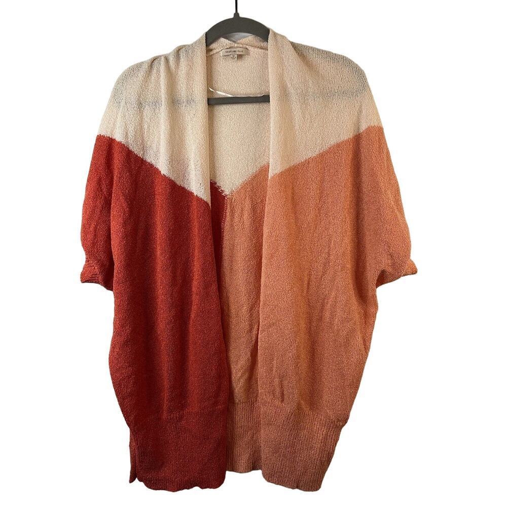 Skies and Blue Pink Open Front Cardigan Size Medium